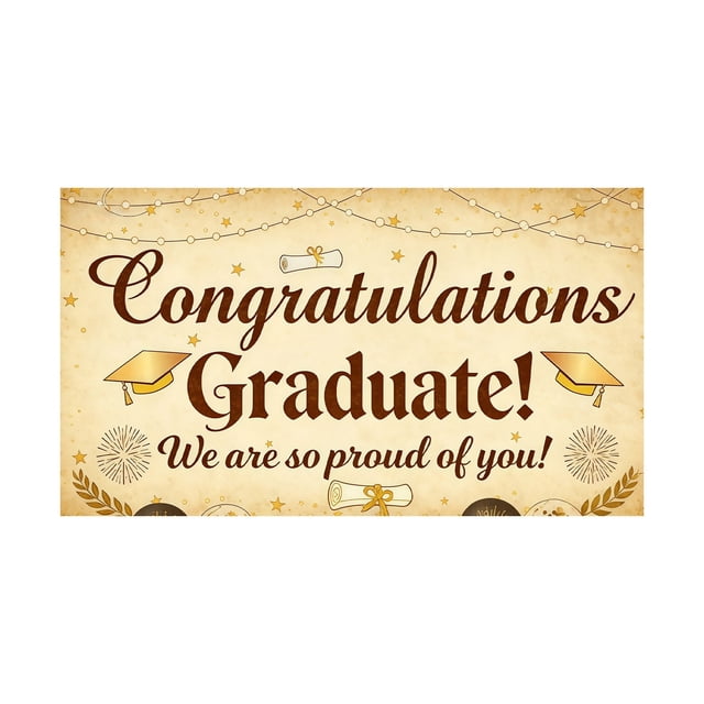 zhangmingg Class of 2026 Graduation Banner Large Horizontal Party Decoration Customizable Year Celebration Sign
