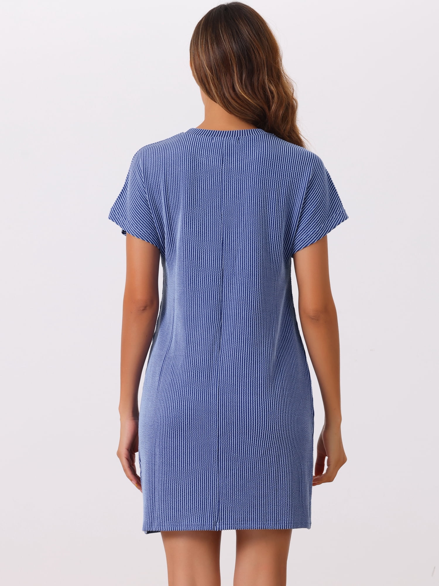 DARING DIVA Women's Short Sleeve Nightgown Lounge Nightshirt XS Blue