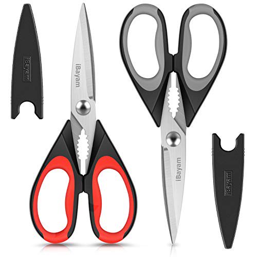 Kitchen Shears, iBayam 2Pack Kitchen Scissors Heavy Duty Meat Scissors