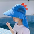 thumbnail image 2 of Sombrero de protección solar NikouMX para niños con solapa para el cuello Verano transpirable ala ancha azul, 2 of 6
