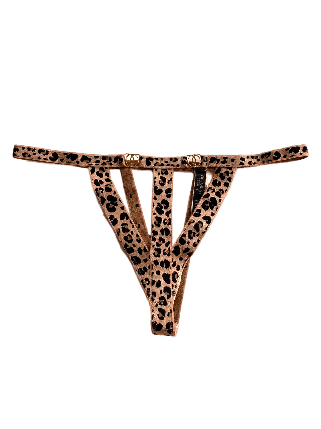 Victorias Secret Very Sexy Strappy Thong Panty Brown Leopard Medium Nwt 