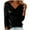 Black-shirts, variant on Inverlee Womens Solid Faux Leather V Neck Shirts Winter Long Sleeve Tops Trendy Pullover Blouse