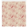 thumbnail image 2 of Ambesonne Floral Shower Curtain, Vintage Style Flowers Art, 69"Wx84"L, Eggshell and Vermilion, 2 of 4