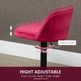 thumbnail image 4 of HOMCOM Adjustable Velvet Swivel Bar Stool, Red (Set of 2), 4 of 9