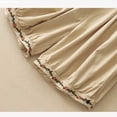 thumbnail image 6 of Women's Summer Wide-Leg Fashion Solid Color Simple Cotton & Hemp Embroidered Loose Pocket Casual Pants, 6 of 7