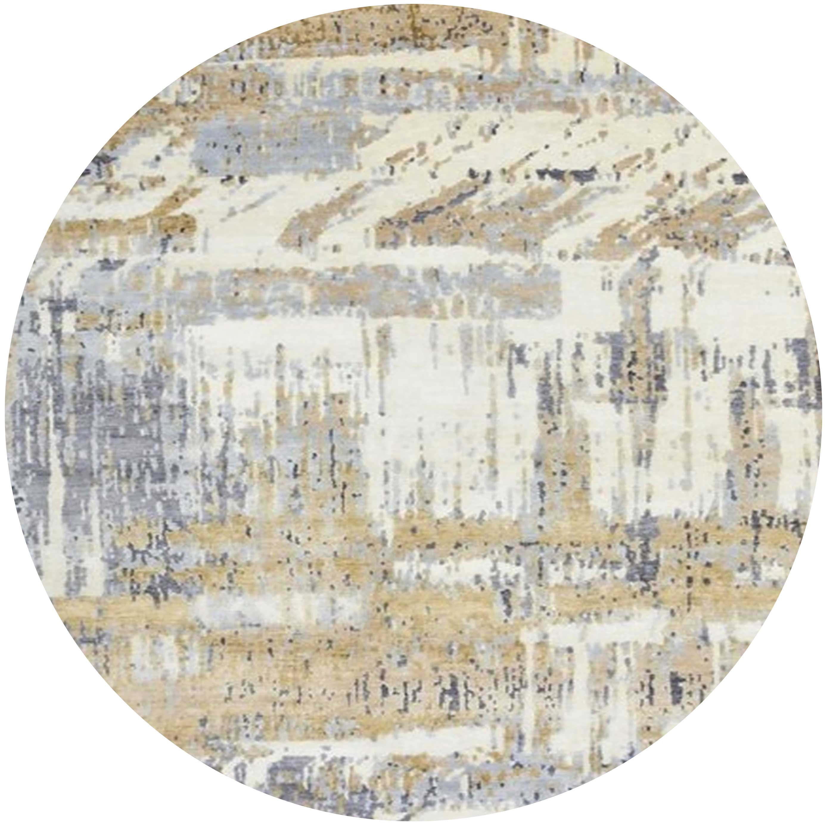 Ahgly Company Indoor Round Mid-Century Modern Tan Brown Gold Oriental ...