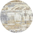 thumbnail image 1 of Ahgly Company Machine Washable Indoor Round Industrial Modern Tan Brown Gold Area Rugs, 3' Round, 1 of 7