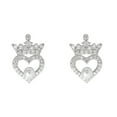 thumbnail image 3 of Disney Women's CZ Sterling Silver Birthstone Tiara Stud Earrings, 3 of 4