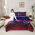 thumbnail image 4 of Castle Fairy Kids Gradient Hexagon Gamer Twin Comforter Sets,Abstract Stripes Bedding Set, 4 of 8