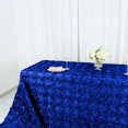 thumbnail image 6 of BalsaCircle Raised 90" x 156" Satin Rectangle Tablecloth Rosette Floral Royal Blue, 6 of 8