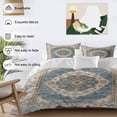 thumbnail image 4 of Boho Blue Bedding 3 Piece Duvet Cover Set Full Size, Retro Tribal Traditional Distressed Printed Soft Microfiber Comforter Cover with Zipper Closure & Pillowcases, Wrinkle & FadeResistant Quilt Cover, 4 of 9