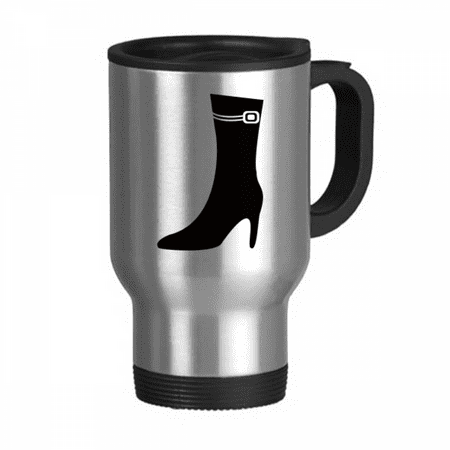 

Simple Graphics Black High Heels Outline Travel Mug Flip Lid Stainless Steel Cup Car Tumbler Thermos