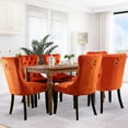 thumbnail image 3 of JESTOP Velvet Dining Chairs Set of 8, Tall Back Side Chair, Modern Upholstered High-end Tufted Side Chair with Button Back Ring, Solid Wood Legs (Orange), 3 of 7