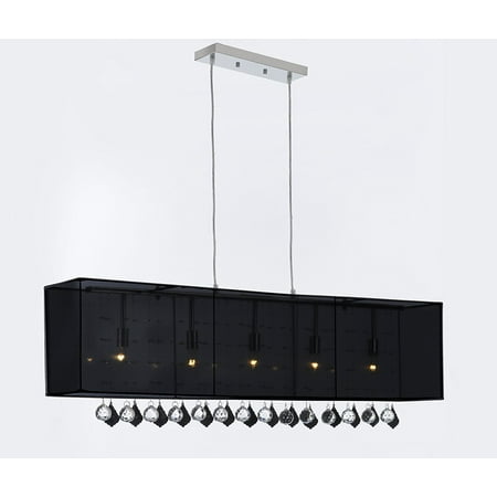 - Dark Bridge Crystal Island Chandelier Pendant with Black Crystal