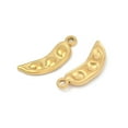 thumbnail image 2 of 10pc 304 Stainless Steel Pendants Ion Plating(IP) Peas Charm Golden 19x7.5x2.5mm Hole: 1.6mm, 2 of 3