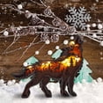 thumbnail image 4 of Adornos de madera Ndcxsfigh Escena de animales hueca con luz lobo, 4 of 4