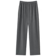 thumbnail image 3 of Blmnix Plus Size Womens Pajamas Cotton Pajamas Sleep Pants Tops Gray Full Wide-Leg Ladies Pajamas Sets,XXXL, 3 of 4