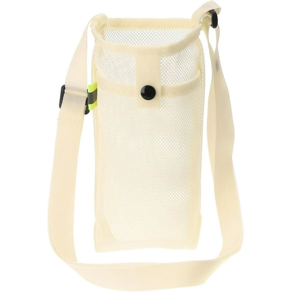 Water Bottle Bag, Mesh Portable Bottle Holder Carrier Adjustable Shoulder Strap for Sports Hiking Camping