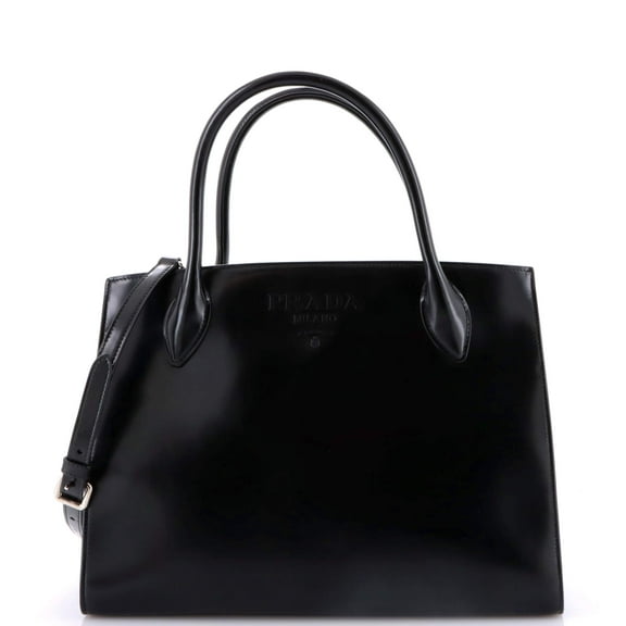 Pre-Owned Prada Prada Monochrome Tote Leather Medium By Rebag