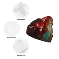 thumbnail image 3 of Disketp Red Dark Skull Abstract Winter Beanie for Men Women Beanie Knit Hat Cuffed Cap Beanie Knit Chunky Snow Cap, 3 of 6