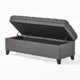 thumbnail image 6 of Storage Ottoman 50 Inches Upholstered Fabric Bench, Storage Bench for Bedroom with Button, Bed Benches for Foot of Bed for Living Room Bedroom Indoor (Gray), 6 of 8
