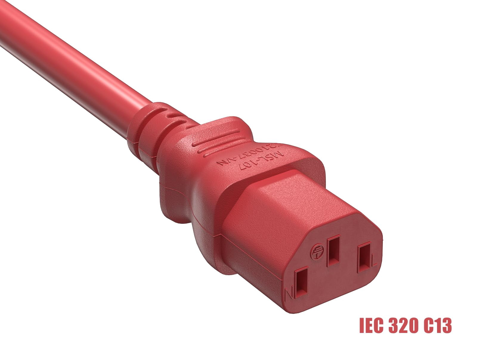 Cable Leader 15ft 14 AWG Computer Power Extension Cord IEC320 C13 to IEC320 C14, Red