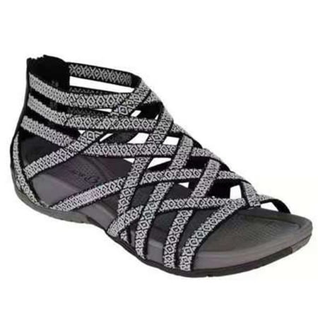 

Round Toe Hollow-Out Breathable Flat Sandals for Women Vintage Style Fish Mouth Summer Beach Shoes