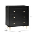 thumbnail image 6 of Babyletto Lolly 3 Drawer Changer Dresser in Black and Washed Natural, 6 of 6