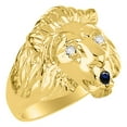 thumbnail image 3 of RYLOS 14K Yellow Gold Lion Head Ring Diamonds in Eyes & Gemstones in Mouth Fun Designer Rings - Sapphire Mens Jewelry Size 11, 3 of 8