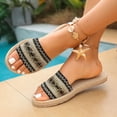 thumbnail image 4 of Gealkoca Beach Sandals Women Slip On Summer Vacation Shoes Comfortable Casual Daily Wear Flat Rope Sole Open-Toe Sandals Women Slides, 4 of 9
