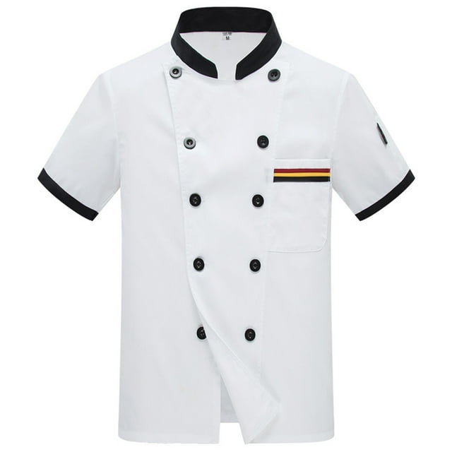 Double Chef Shirt Stand Collar Design Durable Kitchen Work Attire All Season Comfort Wear for Men