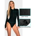 thumbnail image 6 of RELLECIGA Women's Floral Rash Guard Long Sleeve Women Zipper One Piece Swimsuit Sexy Monokini Bathing Suits Size M, 6 of 10