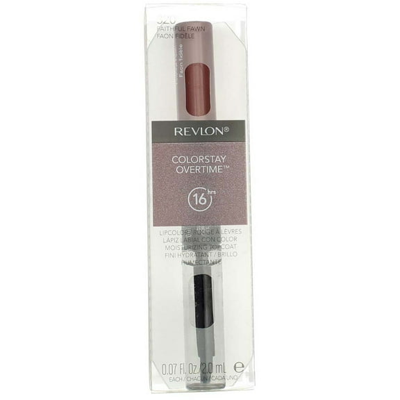 Revlon ColorStay Overtime Liquid Lip Color, Faithful Fawn [320] 0.07 oz (Pack of 2)