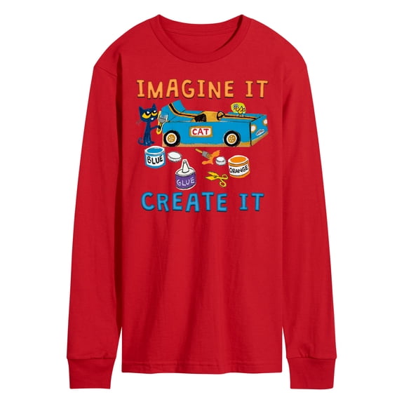 Pete The Cat - Imagine It Create It Race Car - Men's Long Sleeve T-Shirt