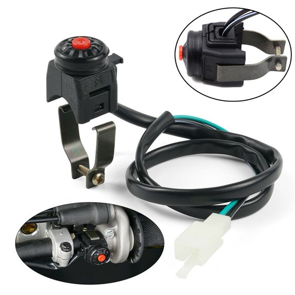 Motorcycle Kill Switch Red Push Button Horn Starter Dirt Bike ATV Dual Sport