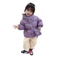 thumbnail image 4 of Generic Girls' Warm Fleece-Lined Hooded Outerwear Kids Toddler Baby Girls Boys Winter Warm Thick Solid Cotton Long Sleeve Padded Jacket Coat Clothes Hooded Padded Light Jacket, 4 of 8