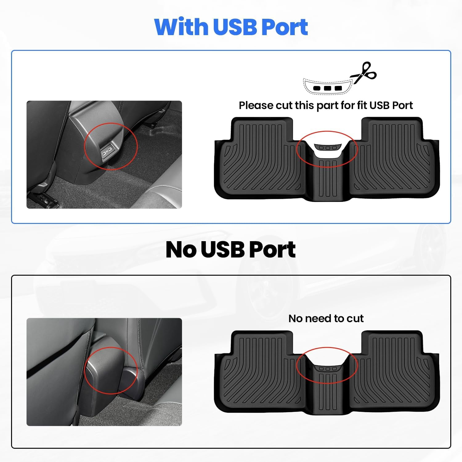 Canvcle Floor Mats Fit for Honda Civic 2022-2025 2026 Sedan Hatchback Si (Include Sport,Not for Hybrid) & Acura Integra 2023 2024 Accessories(Fit 2nd Row Has)
