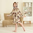 thumbnail image 4 of FORMRS Niños Bathrobe Unisex Hooded Robe Soft Plush Pajamas Sleepwear, Size 10-12T, Brown Cakes, 4 of 7