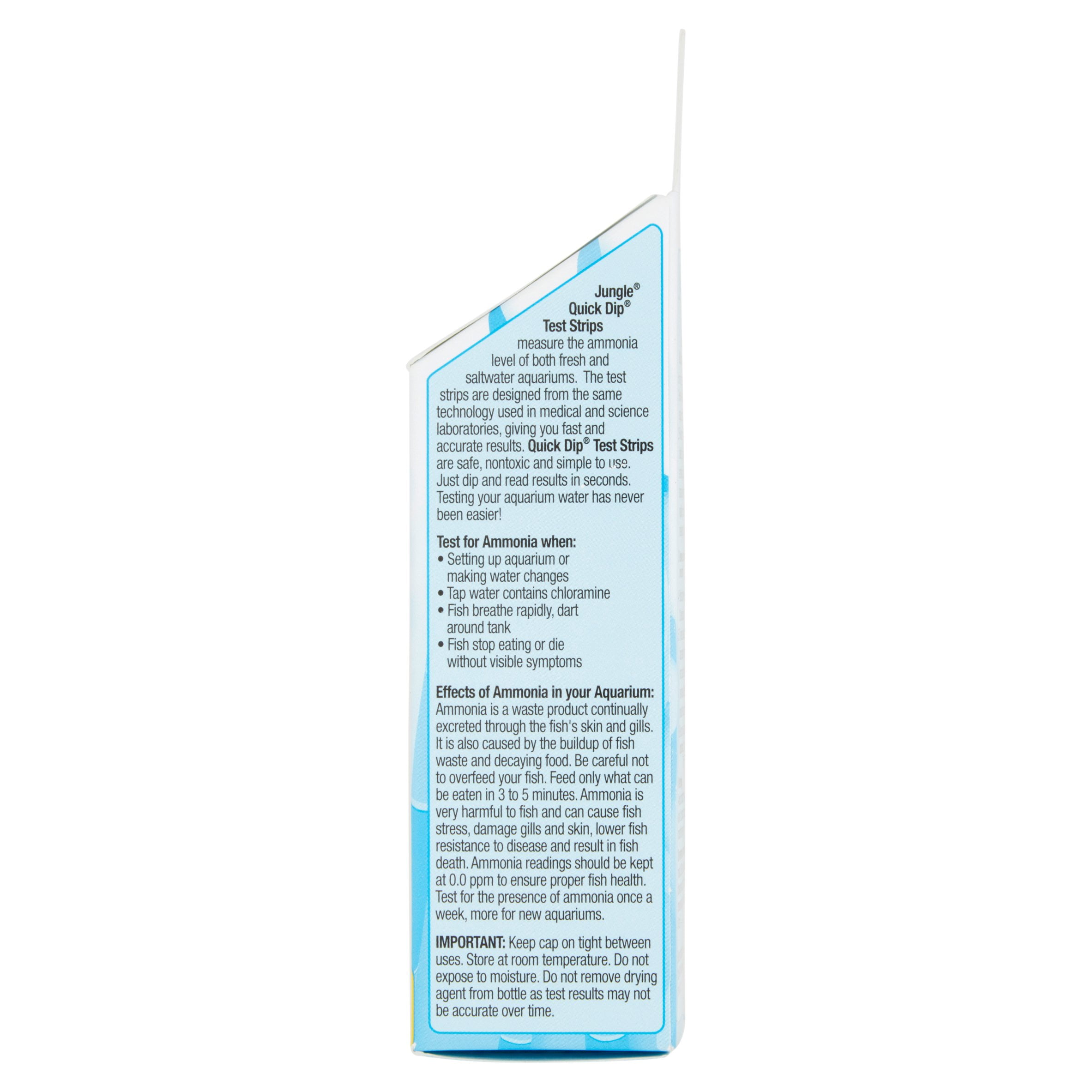 (3 pack) Jungle Quick Dip Ammonia Test Kit, Aquarium Test Strips, 25 Count