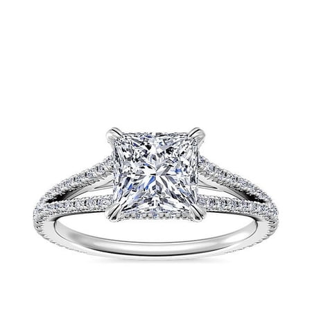 Diamond-Capitals IGI Certified Beautiful Princess Cut 2.20 Ct Beautiful Solitaire Lab Grown Diamond Anniversary Ring for Women Solid 14K White Gold (E/VVS2) Size 7