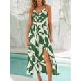 thumbnail image 4 of Vestido de verano CUPSHE verde estampado sin mangas para mujer, 4 of 4