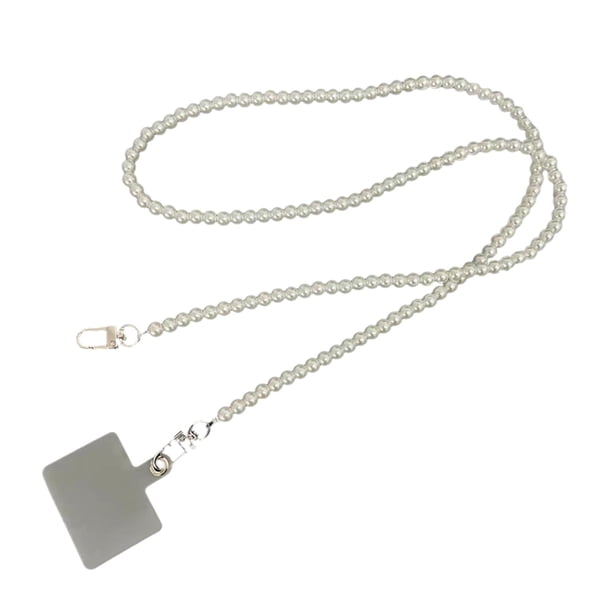 Cuerda para teléfono, funda para teléfono, amuleto, moda, lindo colgante, amuleto para teléfono, correa, blanco cadena cruzada