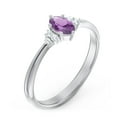 thumbnail image 3 of Birthstone Oval Ring with Shoulder Accents - Amethyst (February), 3 of 5