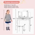 thumbnail image 3 of Costway Makeup Vanity Set with Tri-Fold Mirror & LED Lights Vanity Desk and Stool Set, 3 of 5