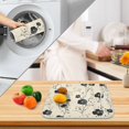 thumbnail image 3 of Yayeee Dish Drying Mat for Kitchen Counter 16" x 18" Microfiber Super Absorbent Coffee Decorative Pad, Small Black Flowers, 3 of 9