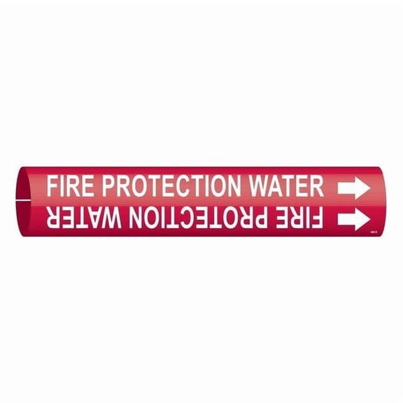 Brady Pipe Marker,Fire Protection Water,Red, 4060-B 4060-B