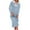 Light Blue, variant on MIUOWANP Casual Dresses for Women 2024 Women's Striped Long Sleeve Dress V Neck Collared Side Slit Casual Beach Maxi Dresses