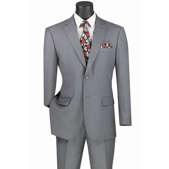 Men's Vinci Suits Modern Fit Grey Suit Size 42 Long