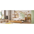 thumbnail image 5 of Twin Size Wooden House Bed with Twin Size Trundle, Natural(OLD SKU:WF300800AAN), 5 of 19