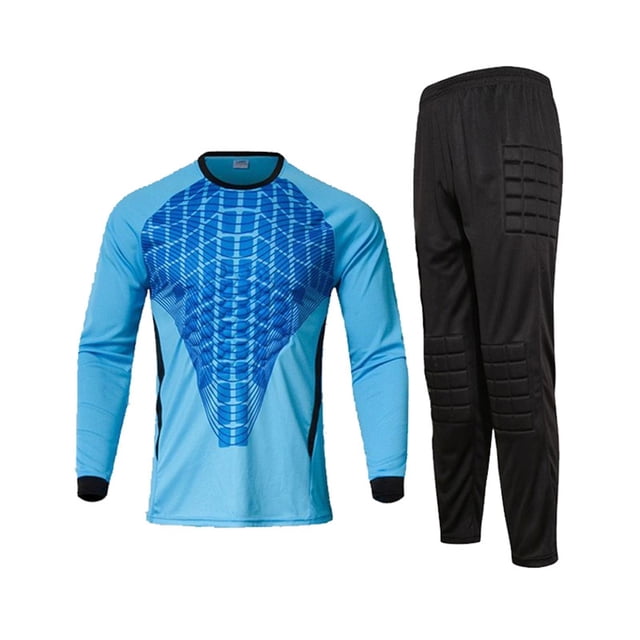Goalkeeper Jersey Pro Set - Foam Padded Goalie Jersey with Chest Protection & Protective Pants | Breathable Soccer Goalie Uniform | Youth & Adult Keeper Training Gear